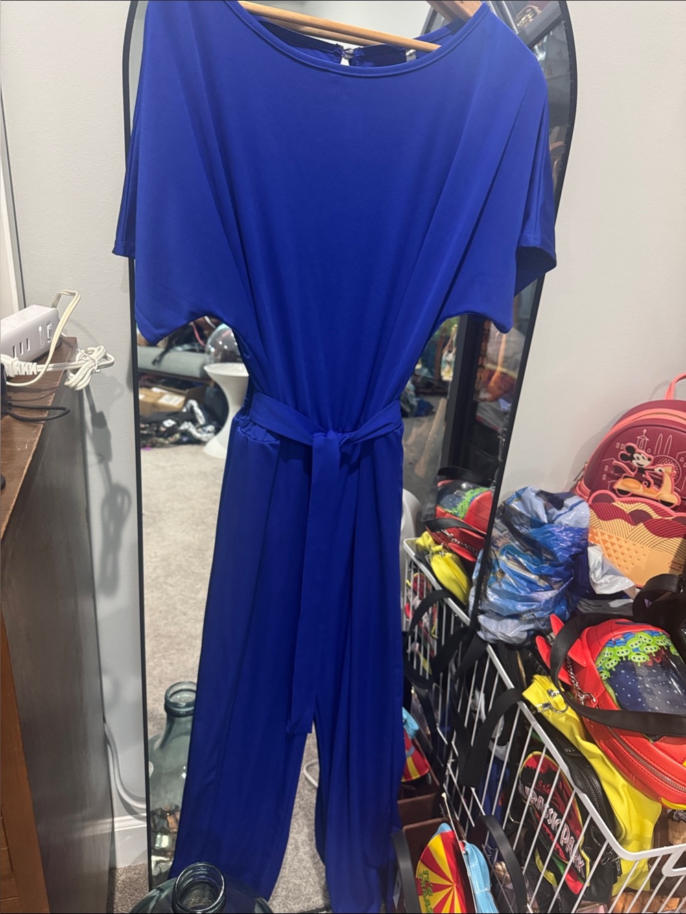 Women’s Royal Blue Jumpsuit with Waist Tie